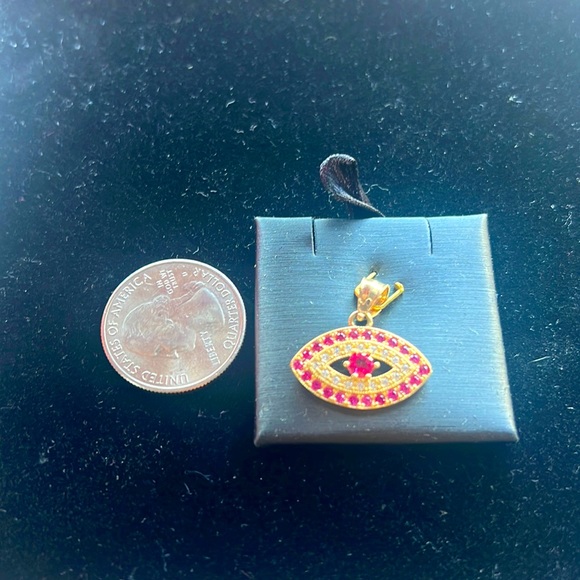 14kt evil eye pendant